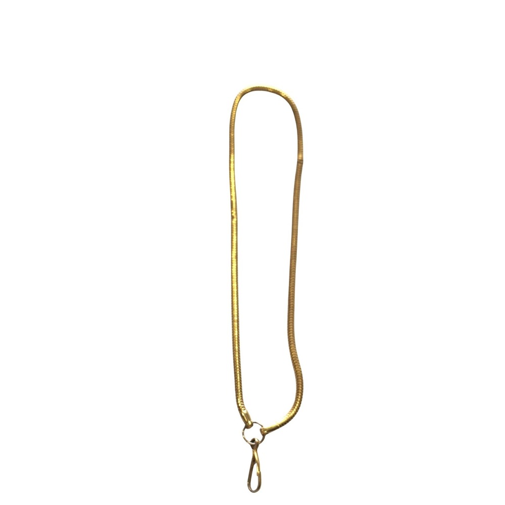 Vintage Gold Tone Snake Chain‎ Lanyard Necklace ID Badge Holder 26 Inch